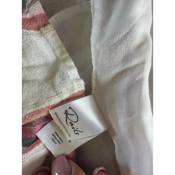 Rails Wrap Dress Women XSmall Cream Jewel Striped Madison Lightweight Sleeveless - Picture 10 of 11